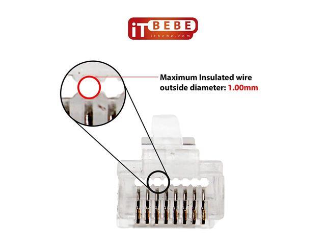 Itbebe Gold Plated 100 Pieces End Pass Through Rj45 Cat5 Cat5e Connector By Itbebe Cat5 5e 100 Pieces Newegg Com