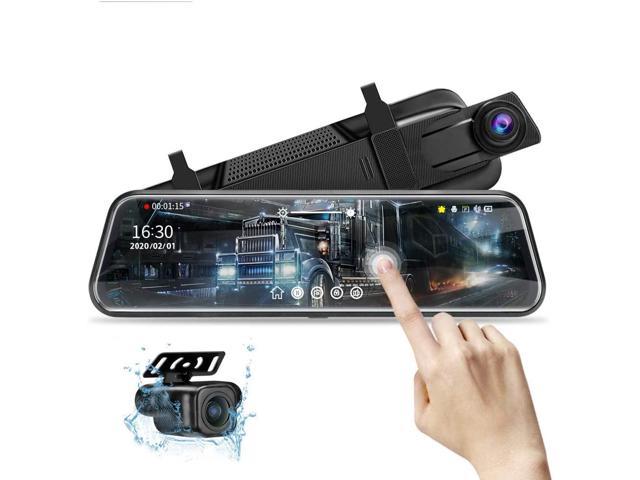 4.3” LCD Screen High-Definition Front and Rear View Mirror Camera for Car Digital Video Recorder 170°Wide Angle Loop Record 1080p Super Night Vision Dash Cam Mirror Park Assist 