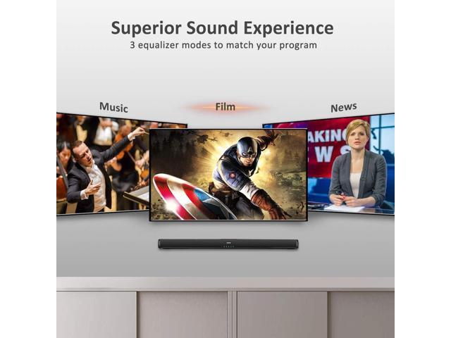 Wall Mountable Saiyin Wired and Wireless Bluetooth 5.0 TV Stereo Speakers Soundbar 32’’ Home Theater Surround Sound System Optical/Coaxial/RCA Connection Sound Bars for TV 
