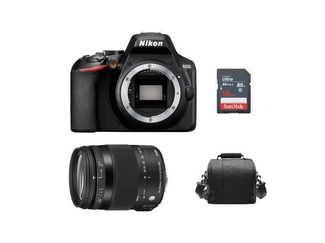 Nikon D3500 Black Sigma 18 0mm F3 5 6 3 Dc Macro Os Hsm Nikon Camera Bag 16gb Sd Card Newegg Com