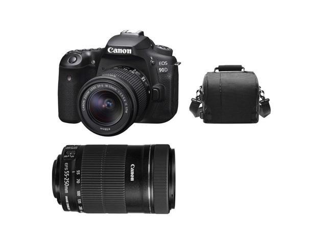 CANON EOS 90D KIT EF-S 18-55mm F3.5-5.6 IS STM + EF-S 55-250MM F4-5.6 IS  STM + Camera Bag