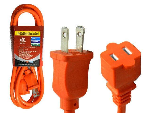 2-Prong 6-Feet Outlet Extension Power Cord cable US Plug Male to Female