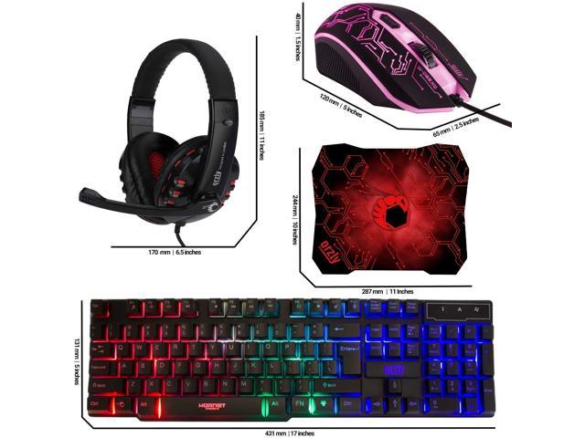 ZFF-YXJP Mechanical Keyboard and Mouse Set Headset Three-Piece Set Color : White Esports Game Tour Wired USB Computer Notebook External Mouse and Keyboard Set 