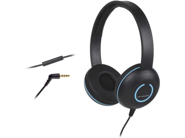 Cyber Acoustics Lightweight On-Ear Headphones/Headset with Noise canceling Microphone and in-line Volume/Play/Pause Controls and 3.5mm Plug. Great for use with Cell Phones,Tablets, laptops (AC-5010)