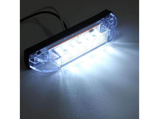 White 1x 6 LED Clearance Side Marker Light Indicator Lamp Truck Trailer 12V 24V