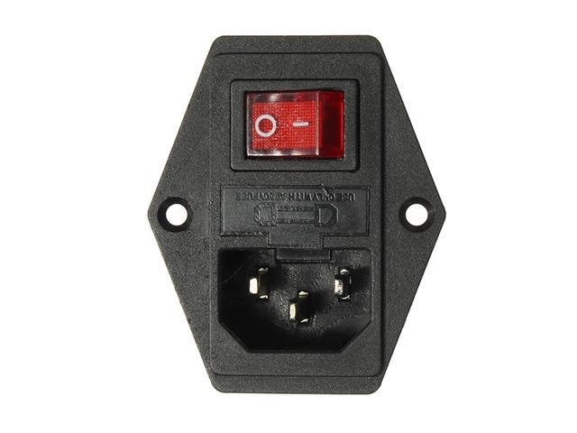 3PCS 220V/110V 5A Power Outlet Socket With Switch And 6A Fuse For 3D Printer 