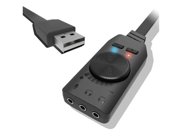 PLEXTONE GS3 Virtual 7.1 Channel USB Audio Adapter External Sound Card Digital Audio Sound Card 15% Sound Expansion External USB Laptop Sound Card 