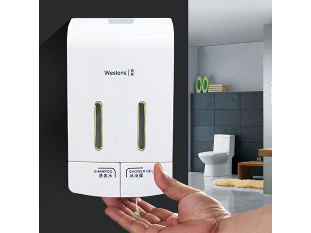 Wall Mounted Double Manual Liquid Soap Dispenser Hand Pressing Lotion