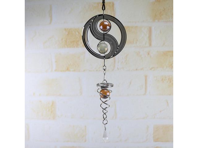Details about   16" Hanging Garden Wind Spinner Round Crystal Ball Bell Garden Home Ornament ∩