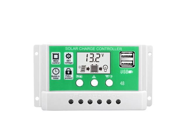 30A 12V 24V Solar Charge Controller Lithium Battery LCD Display USB Charged Solar Panel Charger - OEM