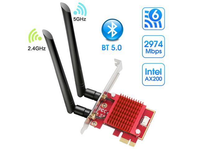 PCIe WiFi Card,WiFi 6 Wireless Network Card AX200 Dual Band PCI-Express Card Adapter, 2.4GHz/5.8GHz,Bluetooth 5.0 | MU-MIMO | Ultra-Low Latency PCI-E Card, Supports Windows 10 64 Bit System.