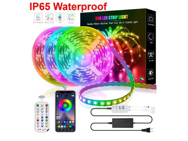 Energy Class A+ LED Strip Lights Kit,Chusstang Strips Lighting 10M 300LED RGB Color Changing IP65 Waterproof Rope Light 20 Key IR Remote Control LED Light Strip for Garden Bar Party Home Decorations 