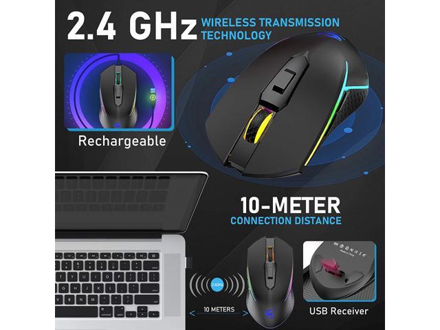 KSTOP Ergonomic Vertical Mouse 2.4G Wireless Rechargeable Vertical Mice  Computer Gaming Upright Mouse Gamer Mause For Laptop PC