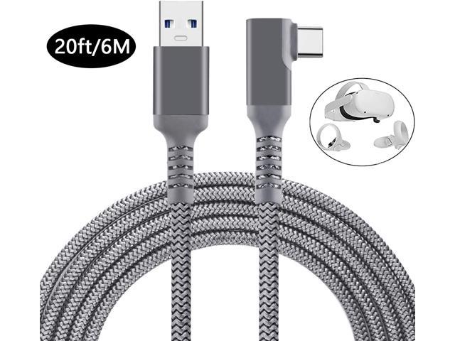 20Feet 6M VR Link Cable Compatible for Oculus Quest 2, USB 3.0 to USB Type C High Speed Data Transfer and Fast Charging USB Type C 3.2 Gen1 Cable for Quest2 VR Headset and Gaming PC (20ft/6M)