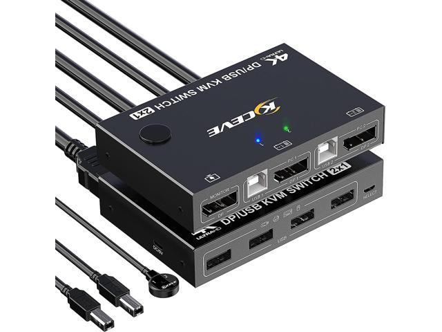 USB-C HDMI KVM Switch, 2 Ports USB C +HDMI KVM Switcher Support 4K@60Hz
