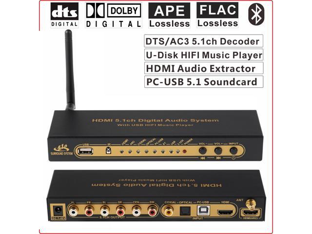 Forsendelse sjælden revidere HDMI 5.1 Audio Converter Decoder DAC DTS AC3 FLAC PCUSB APE 4K*2K HDMI to  HDMI Extractor Converter Splitter Digital SPDIF ARC, Digital Analog Audio  Video Surround Sound System 192Khz/24Bit for Movies Audio