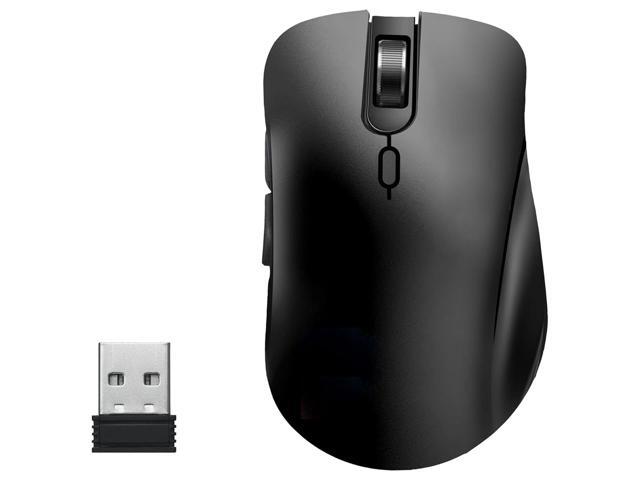 IHDAPP Wireless Mouse, 2.4G Ergonomic Optical Mouse, Computer 2.4G RF Wireless Mouse for Laptop, PC, Computer, Chromebook, Notebook, 6 Buttons, 3200 DPI, 3 Adjustment Levels (Black)