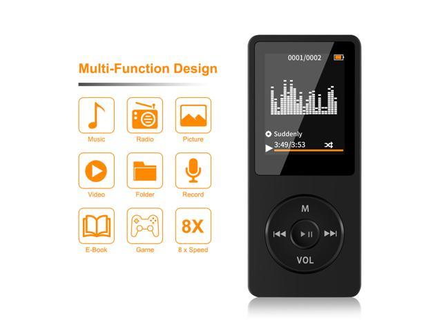 Aigital MP3 Player Support Photo Viewer Game/E-Book Portable HiFi Lossless Sound Music Player with 32 GB Micro SD Card and Support Up to 128GB Built in Speaker-White 