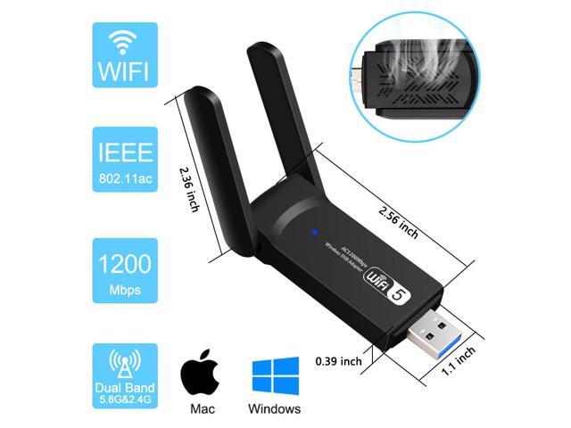 Wifi Adapter, Aigital 1200mbps Dual Band 5g 2.4g Wireless Network 