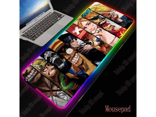 Anime Large RGB LED Gaming Mouse Pad 7 Color Light USB Wired Lighting  Esports Player Backlight Mousepad PC Mat