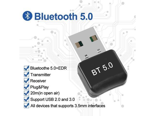 Stecto Wireless USB Bluetooth 5.0 Adapter Desktop WiFi Audio Receiver Transmitter Dongle For Computer Keyboard Mouse Windows 10/8 7 XP/Vista Plug and Play