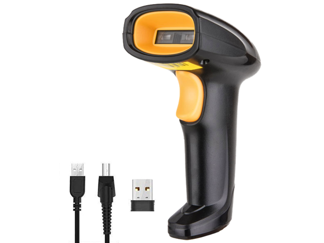 Wireless Barcode Scanner Handheld Bluetooth Laser 1D Barcode Reader w/ USB Cable 