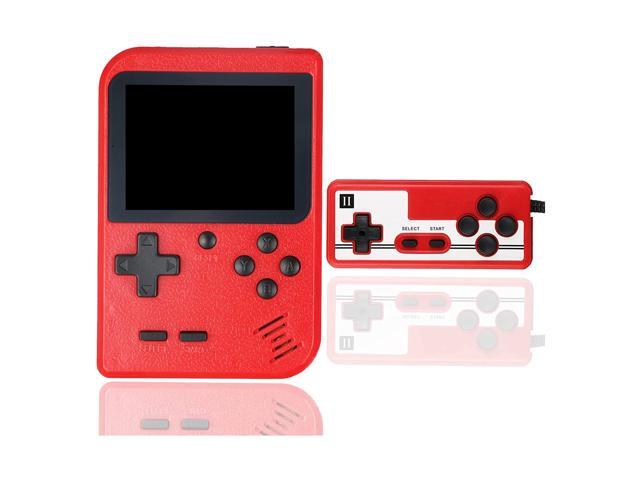 Handheld Game Console, Portable Retro Video Game Console with 500 Classical FC Games, 3.0-Inches Color Screen, 1020mAh Rechargeable Battery Support for Connecting TV and Two Players Red
