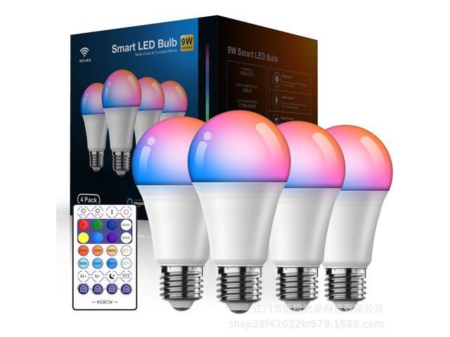 møbel Slette Vend om Alexa Smart Light Bulbs,TROPROs LED RGBCW Color Changing,85W Equivalent E26  9W WiFi Led Bulb , Work with Google Home Amazon Echo, 2.4Ghz WiFi Only, No  Hub Required 4 Pack - Newegg.com