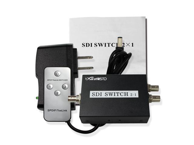 SDI Switcher 2x1,2 Port SDI Switch for Monitor Security Camera Video ...