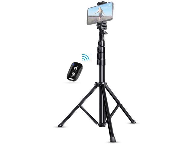 Portable Cell Phone Stand with Bluetooth，Extendable Tripod Stand with Wireless，Adjustable Selfie Stick with Remote Shutter，Lightweight，Mini Tripod Stand， for iPhone Android Smartphone Black 
