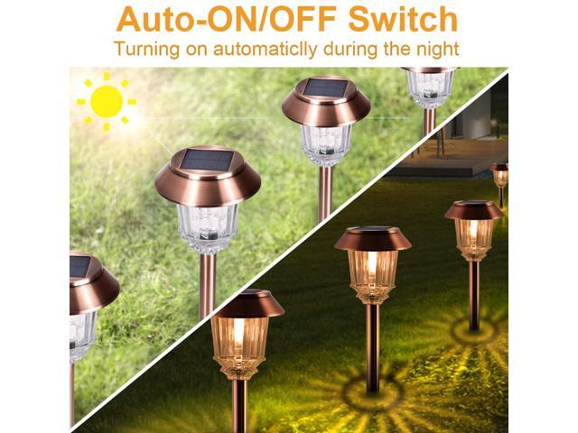 4 Pack 8 LED Solar Ground Lights Outdoor Pathway Light  Cool White Waterproof 