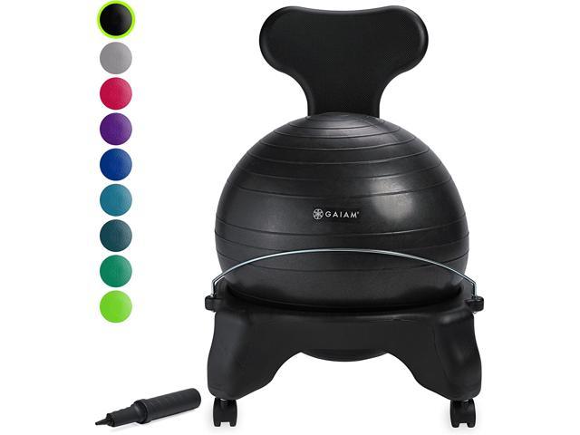 Classic Balance Ball Chair – Exercise Stability Yoga Ball Premium Ergonomic Chair for Home and Office Desk with Air Pump, Exercise Guide and Satisfaction Guarantee