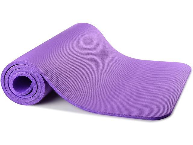 GoYoga All-Purpose 1/2-Inch Extra Thick High Density Anti-Tear Exercise  Yoga Mat with Carrying Strap 