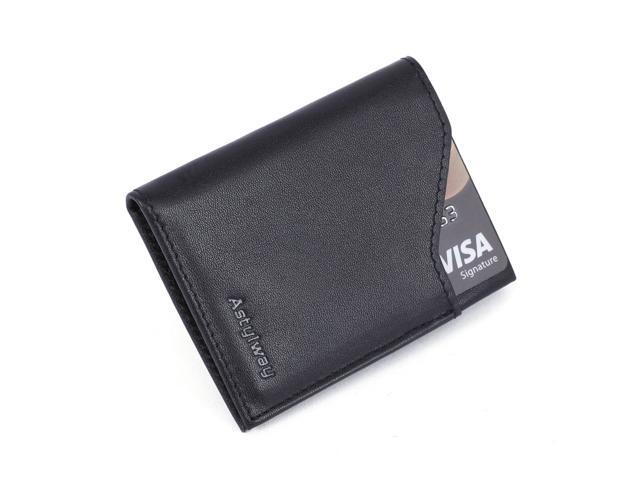 RFID Blocking Men's Leather Bifold Wallet ID Credit Card Thin Slim Front Pocket 