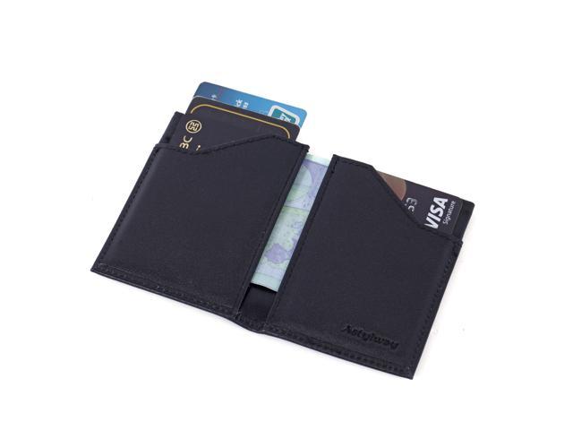 1Pc Men's Ultra Thin Minimalist Wallet, Front Pocket Wallet, RFID  Shielding, Credit Card Holder, Keychain Wallet, Safe And Convenient