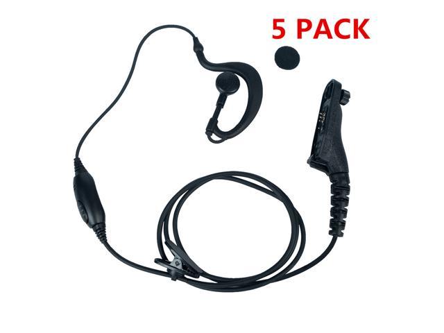 5PACK Earpiece with Mic PTT G Shape Headset for Motorola Motorola XPR 6000 XPR6500 XPR6550 XPR 7000 XPR 7550 XiR-P8200 XiR-P8268 Two-Way Radio Walkie Talkie 