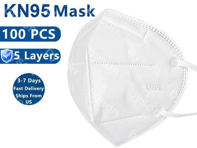 100 PCS KN95 Mask, 5-layer Non-Disposable N95 Face Mask Anti Coronavirus, Oral And Nasal Hygiene, Breathable, Dustproof, Nonwoven Fabrics, Anti-Fog Haze Dustproof Face Mask for Adult & Teen