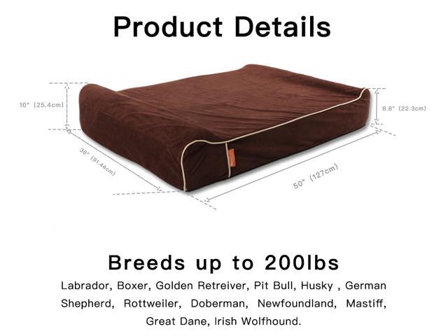 laifug orthopedic memory foam extra large dog bed pillow