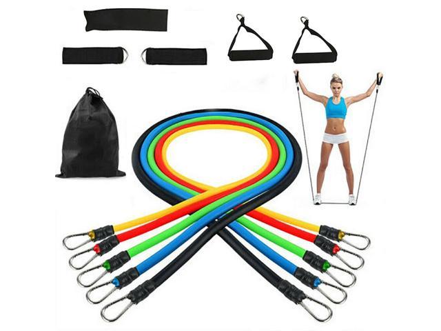 Details about   11 PCS Set Resistance Band Yoga Pilates Abs Exercise Fitness Tube Workout Bands 