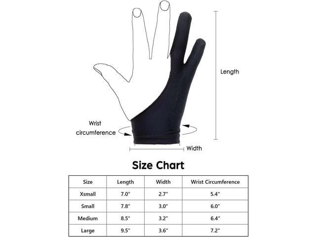 TIMEBETTER Artist Drawing Glove Large - 2 Pack Palm Rejection Glove for  Graphic Tablets, iPad, Paper Sketching - Smudge Guard, 2 Finger, Suitable  for