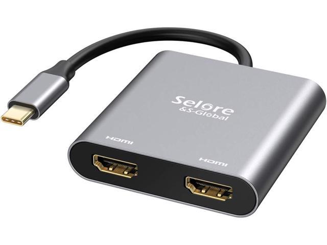 Transplanteren gans erts USB C to Dual HDMI Adapter 4K @60hz Type C to HDMI Converter for MacBook  Pro Air 2020/2019/2018 LenovoYoga 920/Thinkpad T480 Dell XPS 13/15 etc -  Newegg.com