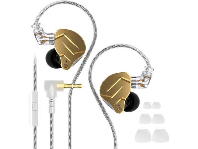 KZ ZSN Pro X Metal Earphones 1BA+1DD Hybrid Technology HiFi Bass Earbuds in  Ear Monitor Headphones Sport Noise Cancelling Headset(No mic,Gold)