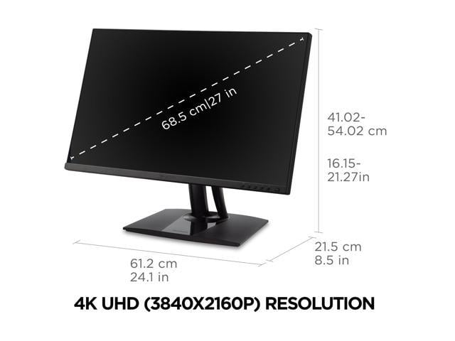 ViewSonic VP275-4K 27 Inch IPS 4K UHD Monitor Designed for Surface with ...