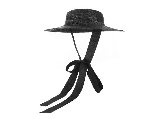 black wide brim sun hat