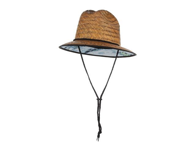 straw sun hat with chin strap