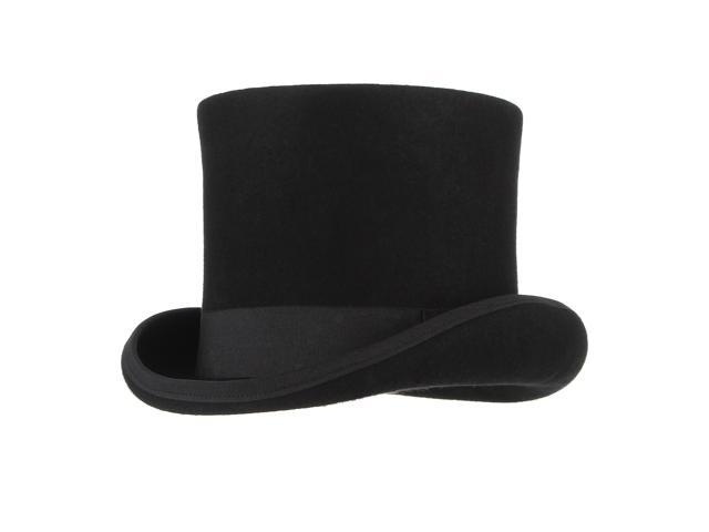 Jelord Men's Pure Wool Top Hat 100% Wool Quality Topper Hat Stage Magic Adults Costume Tall Top Hat 6.7 High Black