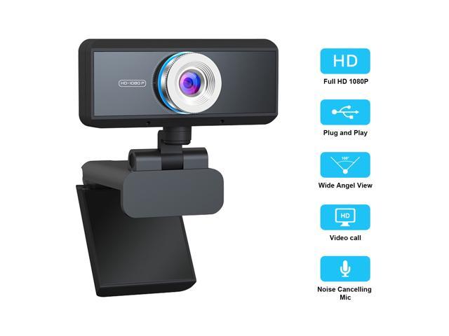 1080P Webcam Full HD USB Webcam with Microphone Widescreen Video Calling and Recording Camera Manual Focus 1080P Webcam for Laptop Skype PC Windows 10