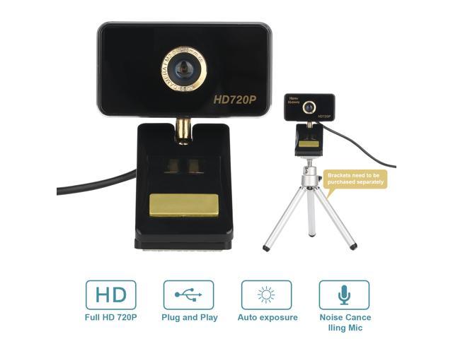 Full HD USB Webcam 720P Manual Focus Webcam with Built-in Microphone for Skype Video Calling and Recording Camera TV Conference