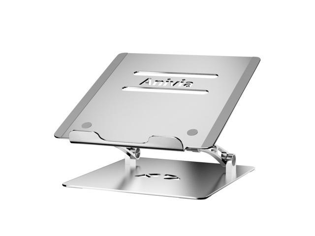 Adjustable Laptop Stand Metal Holder Portable Aluminum Computer Riser Ergonomic Laptops Elevate Stand for Desk Compatible with 10-17" Notebook Computer Silver