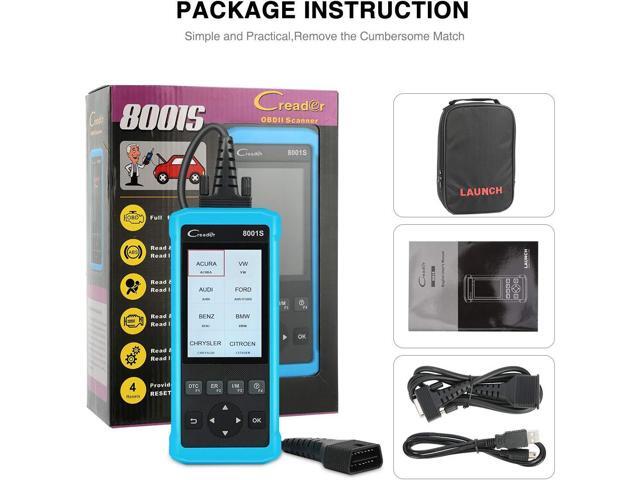 SRS SAS LAUNCH CR8001S Auto Scan Tool Code Reader Diagnostic OBD2 Scanner with ABS BMS Reset Engine and Transmission Diagnoses and Oil Light Reset EPB SRS SAS LAUNCH CR8001S Auto Scan Tool Code Reader Diagnostic OBD2 Scanner with ABS BMS Reset Engine and Transmission Diagnoses and Oil Light Reset EPB